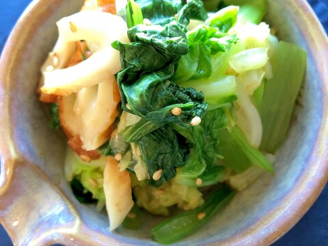 小松菜と白菜と竹輪のお浸し